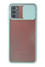 Newface Samsung Galaxy A02S Kılıf Palm Buzlu Kamera Sürgülü Silikon - Turkuaz