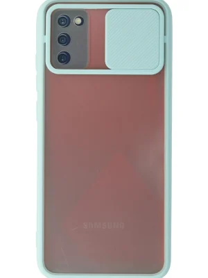 Newface Samsung Galaxy A02S Kılıf Palm Buzlu Kamera Sürgülü Silikon - Turkuaz