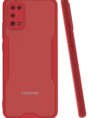 Newface Samsung Galaxy A02S Kılıf Platin Silikon - Kırmızı