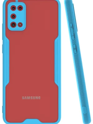 Newface Samsung Galaxy A02S Kılıf Platin Silikon - Mavi