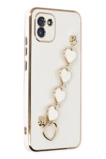 Newface Samsung Galaxy A03 Kılıf Esila Silikon - Beyaz