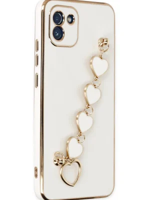 Newface Samsung Galaxy A03 Kılıf Esila Silikon - Beyaz