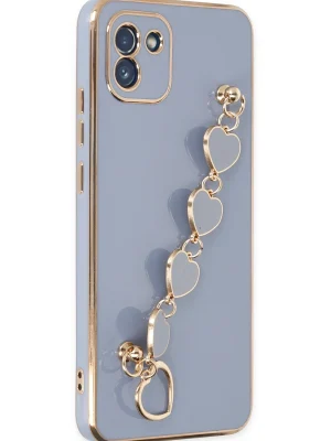 Newface Samsung Galaxy A03 Kılıf Esila Silikon - Gri