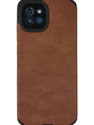 Newface Samsung Galaxy A03 Kılıf Loop Deri Silikon - Kahverengi