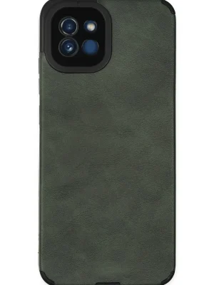 Newface Samsung Galaxy A03 Kılıf Loop Deri Silikon - Yeşil
