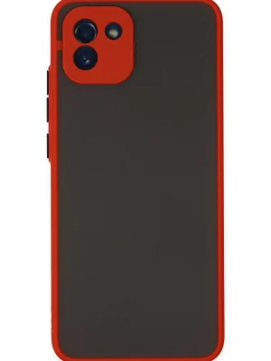 Newface Samsung Galaxy A03 Kılıf Montreal Silikon Kapak - Kırmızı