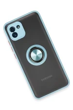 Newface Samsung Galaxy A03 Kılıf Montreal Yüzüklü Silikon Kapak - Buz Mavi - Görsel 3