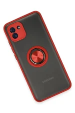 Newface Samsung Galaxy A03 Kılıf Montreal Yüzüklü Silikon Kapak - Kırmızı - Görsel 3