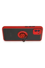 Newface Samsung Galaxy A03 Kılıf Montreal Yüzüklü Silikon Kapak - Kırmızı - Görsel 4