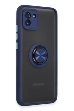 Newface Samsung Galaxy A03 Kılıf Montreal Yüzüklü Silikon Kapak - Lacivert - Görsel 2