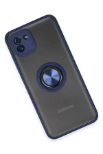 Newface Samsung Galaxy A03 Kılıf Montreal Yüzüklü Silikon Kapak - Lacivert - Görsel 3