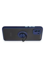 Newface Samsung Galaxy A03 Kılıf Montreal Yüzüklü Silikon Kapak - Lacivert - Görsel 4