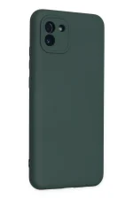 Newface Samsung Galaxy A03 Kılıf Nano içi Kadife Silikon - Koyu Yeşil - Görsel 2