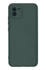 Newface Samsung Galaxy A03 Kılıf Nano içi Kadife Silikon - Koyu Yeşil