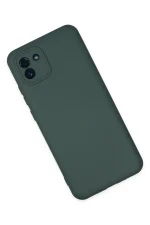 Newface Samsung Galaxy A03 Kılıf Nano içi Kadife Silikon - Koyu Yeşil - Görsel 3