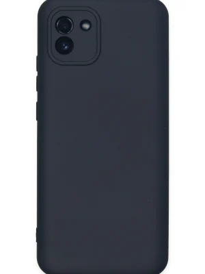 Newface Samsung Galaxy A03 Kılıf Nano içi Kadife Silikon - Lacivert