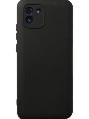 Newface Samsung Galaxy A03 Kılıf Nano içi Kadife Silikon - Siyah