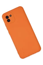 Newface Samsung Galaxy A03 Kılıf Nano içi Kadife Silikon - Turuncu - Görsel 3