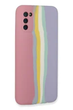 Newface Samsung Galaxy A03S Kılıf Ebruli Lansman Silikon - Pembe-Lila - Görsel 3