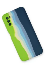 Newface Samsung Galaxy A03S Kılıf Ebruli Lansman Silikon - Yeşil-Koyu Yeşil - Görsel 2