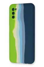 Newface Samsung Galaxy A03S Kılıf Ebruli Lansman Silikon - Yeşil-Koyu Yeşil - Görsel 3