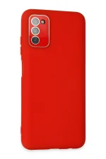 Newface Samsung Galaxy A03S Kılıf Lansman Glass Kapak - Kırmızı - Görsel 2