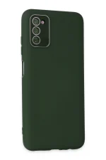 Newface Samsung Galaxy A03S Kılıf Lansman Glass Kapak - Koyu Yeşil - Görsel 2