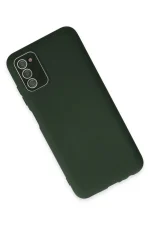 Newface Samsung Galaxy A03S Kılıf Lansman Glass Kapak - Koyu Yeşil - Görsel 3