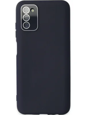 Newface Samsung Galaxy A03S Kılıf Lansman Glass Kapak - Lacivert