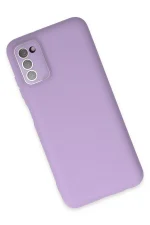 Newface Samsung Galaxy A03S Kılıf Lansman Glass Kapak - Lila - Görsel 3