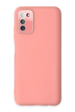 Newface Samsung Galaxy A03S Kılıf Lansman Glass Kapak - Pembe