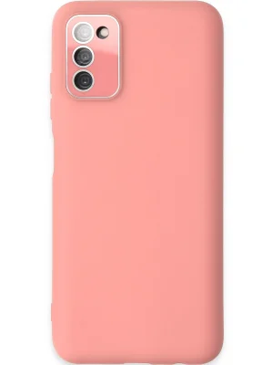 Newface Samsung Galaxy A03S Kılıf Lansman Glass Kapak - Pembe