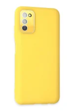 Newface Samsung Galaxy A03S Kılıf Lansman Glass Kapak - Sarı - Görsel 2
