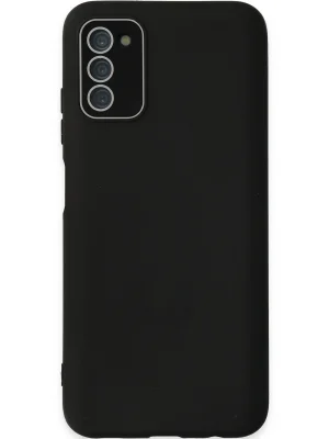 Newface Samsung Galaxy A03S Kılıf Lansman Glass Kapak - Siyah