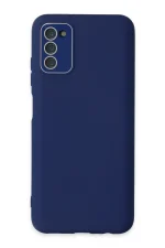 Newface Samsung Galaxy A03S Kılıf Lansman Glass Kapak - Sky Blue