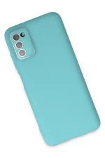 Newface Samsung Galaxy A03S Kılıf Lansman Glass Kapak - Turkuaz - Görsel 3