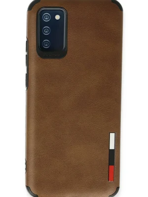 Newface Samsung Galaxy A03S Kılıf Loop Deri Silikon - Kahverengi