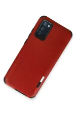 Newface Samsung Galaxy A03S Kılıf Loop Deri Silikon - Kırmızı - Görsel 2