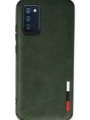 Newface Samsung Galaxy A03S Kılıf Loop Deri Silikon - Yeşil