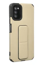 Newface Samsung Galaxy A03S Kılıf Mega Standlı Silikon - Gold - Görsel 2