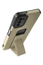 Newface Samsung Galaxy A03S Kılıf Mega Standlı Silikon - Gold - Görsel 3