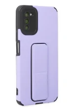 Newface Samsung Galaxy A03S Kılıf Mega Standlı Silikon - Lila - Görsel 2