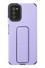Newface Samsung Galaxy A03S Kılıf Mega Standlı Silikon - Lila