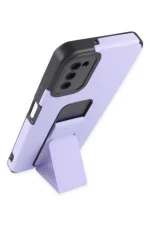 Newface Samsung Galaxy A03S Kılıf Mega Standlı Silikon - Lila - Görsel 3