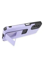 Newface Samsung Galaxy A03S Kılıf Mega Standlı Silikon - Lila - Görsel 4