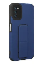 Newface Samsung Galaxy A03S Kılıf Mega Standlı Silikon - Mavi - Görsel 2