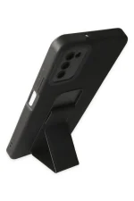 Newface Samsung Galaxy A03S Kılıf Mega Standlı Silikon - Siyah - Görsel 3