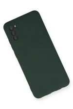 Newface Samsung Galaxy A03S Kılıf Nano içi Kadife Silikon - Koyu Yeşil - Görsel 2