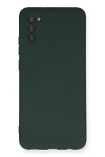 Newface Samsung Galaxy A03S Kılıf Nano içi Kadife Silikon - Koyu Yeşil