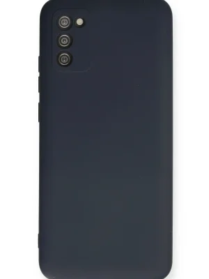 Newface Samsung Galaxy A03S Kılıf Nano içi Kadife Silikon - Lacivert